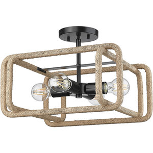 Camden 4 Light 15.75 inch Matte Black Semi-Flush Ceiling Light